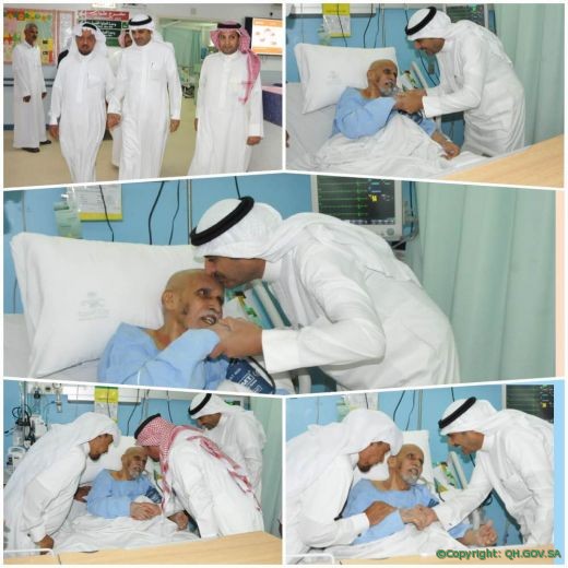 محافظ عنيزة اطمأن على حالة الفره وابن مدلج واليحيى والبريكان‏ خلال زيارته لمستشفى الملك سعود