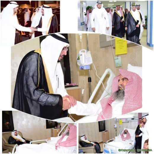 أمير القصيم يزور الشيخ السحيباني بمستشفى الملك سعود بعنيزة
